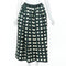 Women's Prada 2022 Runway Green Cream Check Silk Midi Skirt