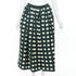 Women's Prada 2022 Runway Green Cream Check Silk Midi Skirt