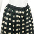 Women's Prada 2022 Runway Green Cream Check Silk Midi Skirt