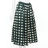 Women's Prada 2022 Runway Green Cream Check Silk Midi Skirt