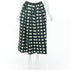 Women's Prada 2022 Runway Green Cream Check Silk Midi Skirt