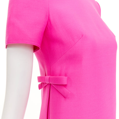 Women's Valentino 2022 Runway PP Pink Silk Bow Mini Dress