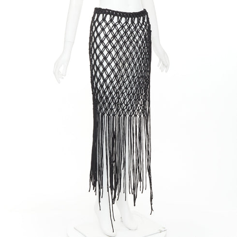 Women's Dries Van Noten 2023 Runway Macrame Fringe Skirt