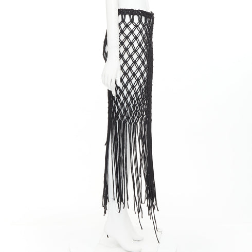 Women's Dries Van Noten 2023 Runway Macrame Fringe Skirt