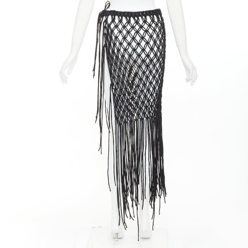 Women's Dries Van Noten 2023 Runway Macrame Fringe Skirt