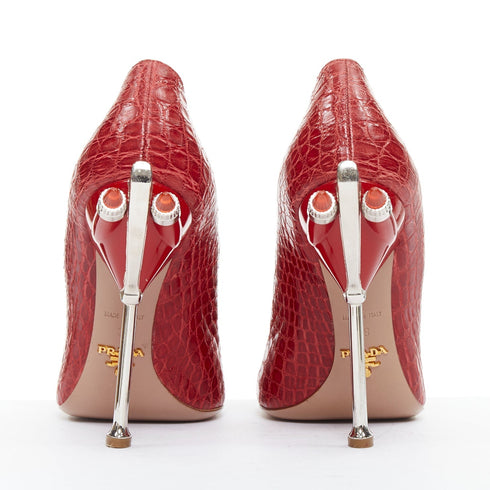 Women's Prada 2012 Runway Red Rocket Flame Pump