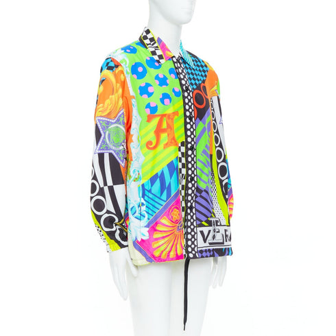 Men's Versace 2020 Runway Pop Temple Shirt Jacket