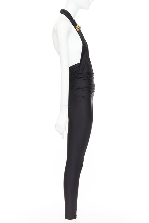 Women's Saint Laurent 2022 Runway Black Halter Jumpsuit