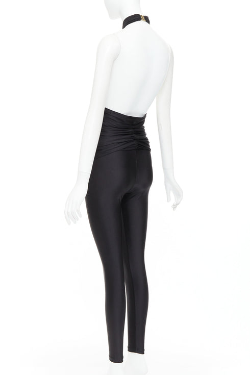 Women's Saint Laurent 2022 Runway Black Halter Jumpsuit