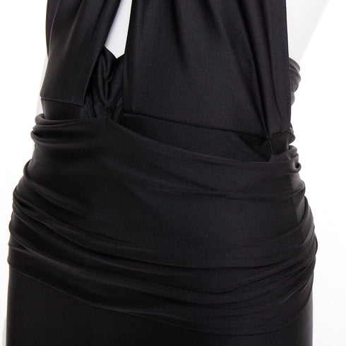 Women's Saint Laurent 2022 Runway Black Halter Jumpsuit