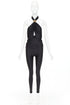 Women's Saint Laurent 2022 Runway Black Halter Jumpsuit