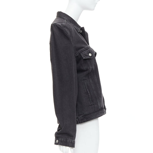 Women's Balenciaga Grey Denim Power Shoulder Jacket