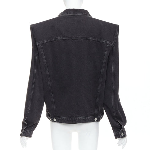 Women's Balenciaga Grey Denim Power Shoulder Jacket