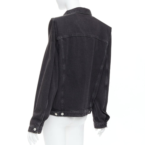 Women's Balenciaga Grey Denim Power Shoulder Jacket