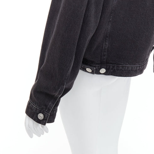 Women's Balenciaga Grey Denim Power Shoulder Jacket