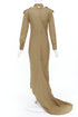Women's Prada 2023 Runway Brown Poplin Safari Gown