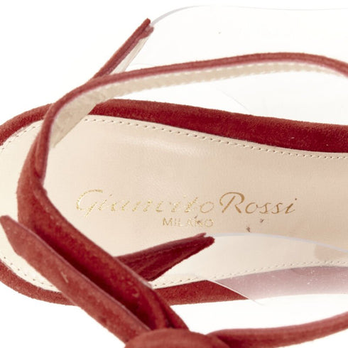 Women's Gianvito Rossi Plexi Red Suede PVC Pump