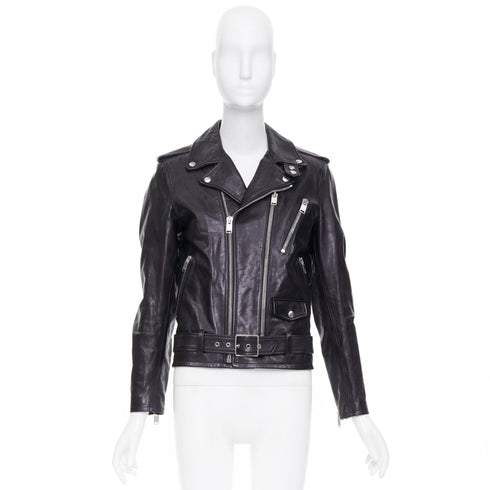 Men's Saint Laurent 2016 Black Leather L17 Buckled Biker Jacket