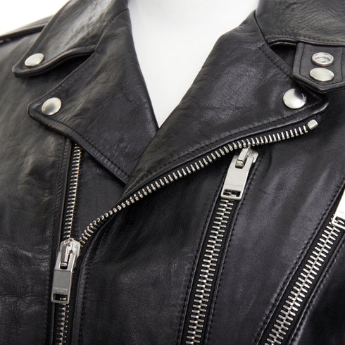 Men's Saint Laurent 2016 Black Leather L17 Buckled Biker Jacket
