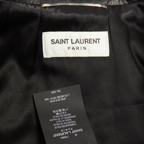 Men's Saint Laurent 2016 Black Leather L17 Buckled Biker Jacket