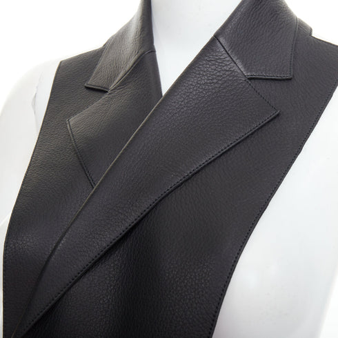 Women's Hermes 2010 Runway Leather Wrap Tuxedo Vest