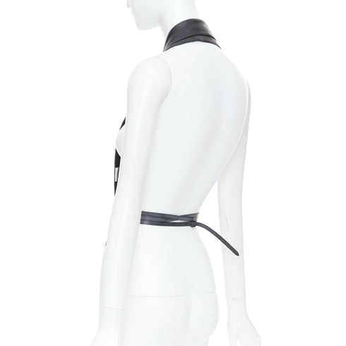 Women's Hermes 2010 Runway Leather Wrap Tuxedo Vest
