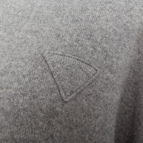Women's Prada 2020 Grey Cashmere Triangle Patch Crew Sweater
