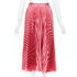 Women's Gucci 2015 Runway Red Chevron Silk Midi Skirt