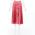 Women's Gucci 2015 Runway Red Chevron Silk Midi Skirt