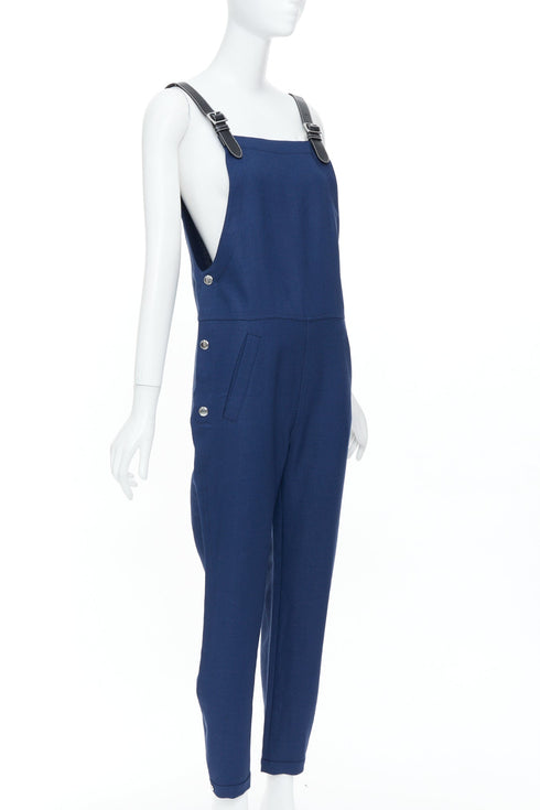 Women's Burberry 2020 Blue Leather Strap Overalls