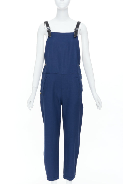 Women's Burberry 2020 Blue Leather Strap Overalls