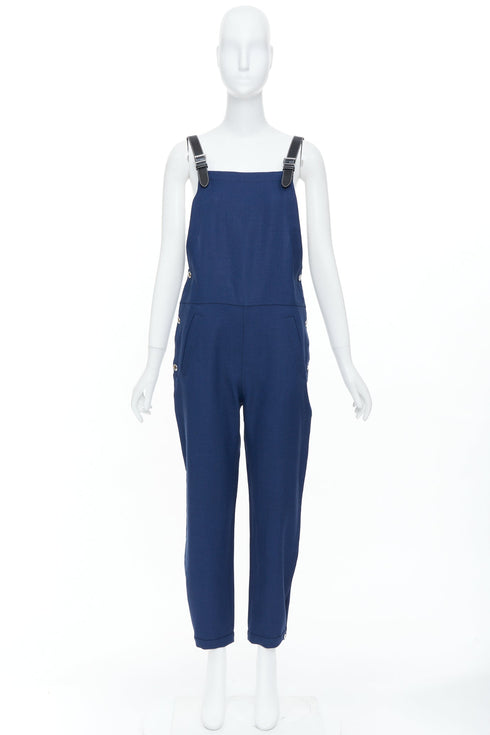 Women's Burberry 2020 Blue Leather Strap Overalls