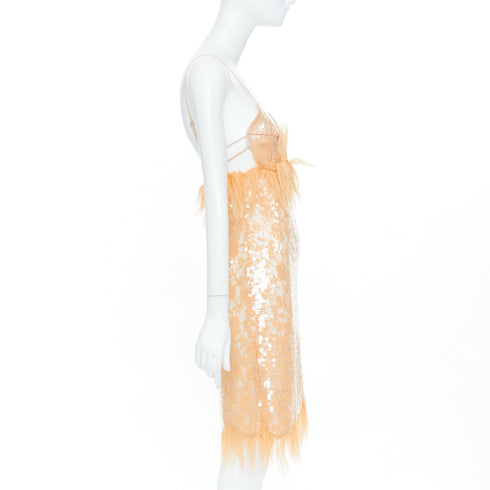 Women's Bottega Veneta 2022 Runway White Sequin Slip Dress
