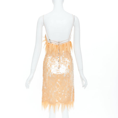 Women's Bottega Veneta 2022 Runway White Sequin Slip Dress