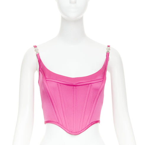Women's Versace Medusa '95 Pink Satin Corset Top