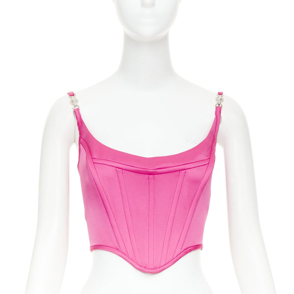 Women's Versace Medusa '95 Pink Satin Corset Top