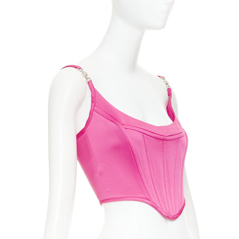 Women's Versace Medusa '95 Pink Satin Corset Top