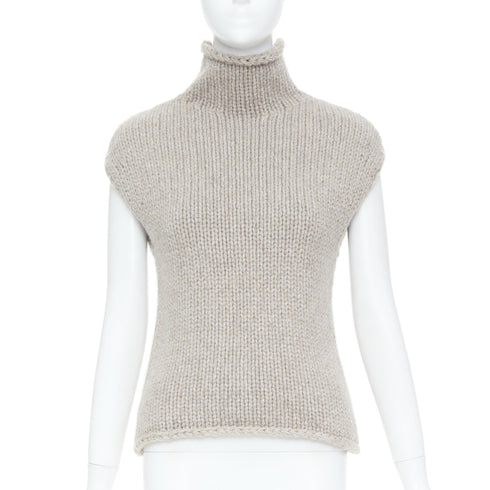 Women's Khaite Brown Cashmere Turtleneck Sweater Vest