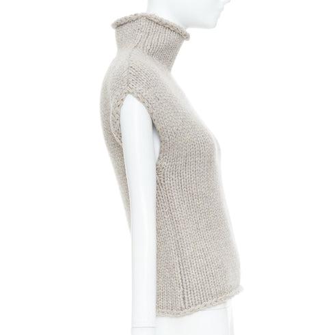 Women's Khaite Brown Cashmere Turtleneck Sweater Vest