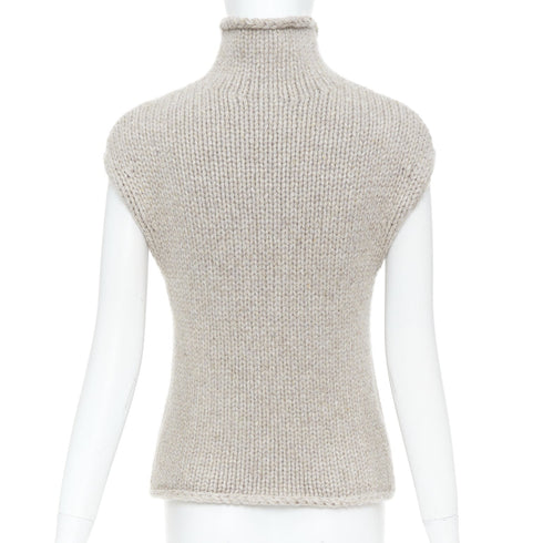 Women's Khaite Brown Cashmere Turtleneck Sweater Vest