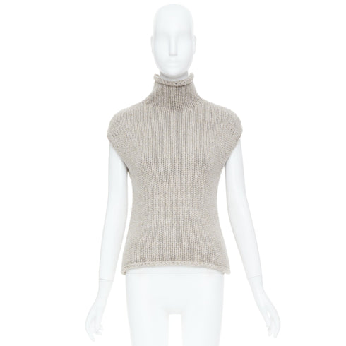 Women's Khaite Brown Cashmere Turtleneck Sweater Vest