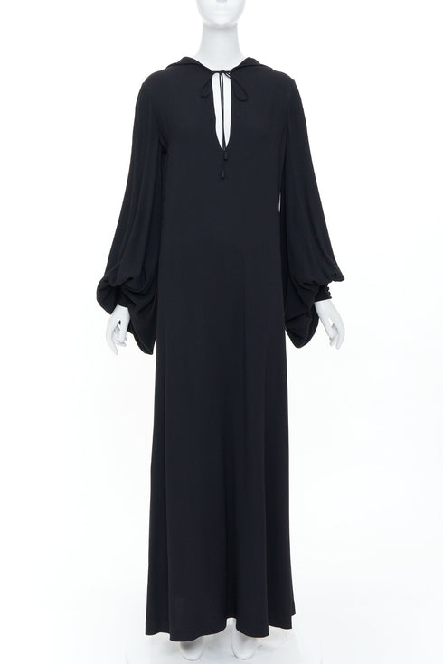 Women's Saint Laurent 2013 Black Bishop Sleeve Dress Gown