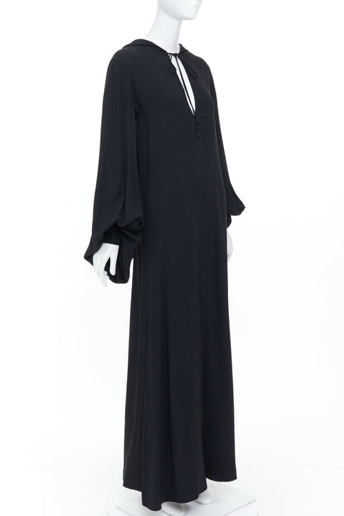 Women's Saint Laurent 2013 Black Bishop Sleeve Dress Gown