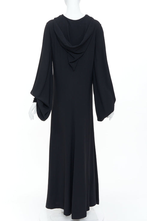 Women's Saint Laurent 2013 Black Bishop Sleeve Dress Gown