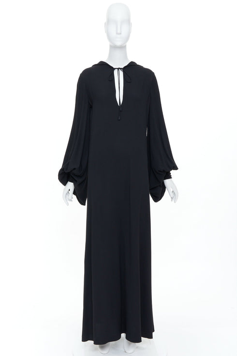 Women's Saint Laurent 2013 Black Bishop Sleeve Dress Gown