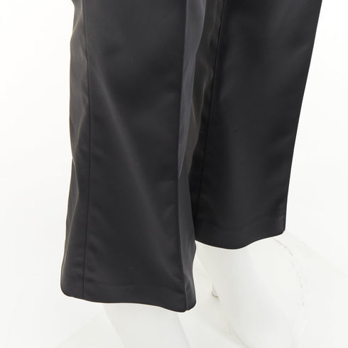 Women's The Row Black Satin Pintuck Bootcut Trousers Pant