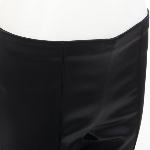 Women's The Row Black Satin Pintuck Bootcut Trousers Pant
