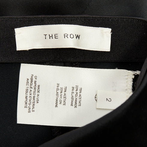 Women's The Row Black Satin Pintuck Bootcut Trousers Pant