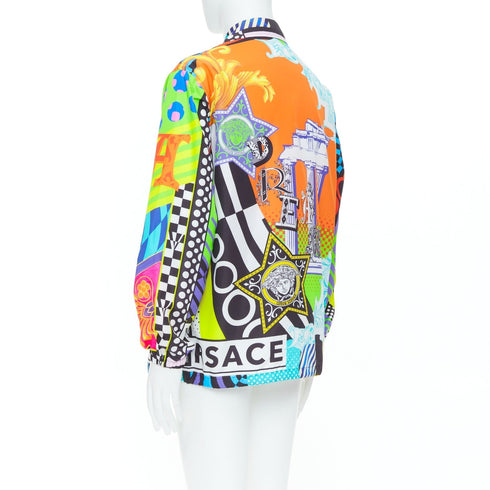 Men's Versace 2020 Runway Pop Temple Shirt Jacket