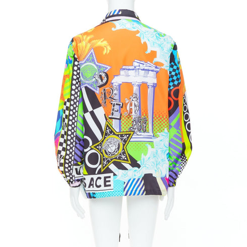 Men's Versace 2020 Runway Pop Temple Shirt Jacket